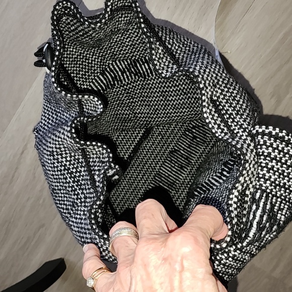 Black and White Woven Backpack From MEXICO NWOT SOFT & COMFY main image 2